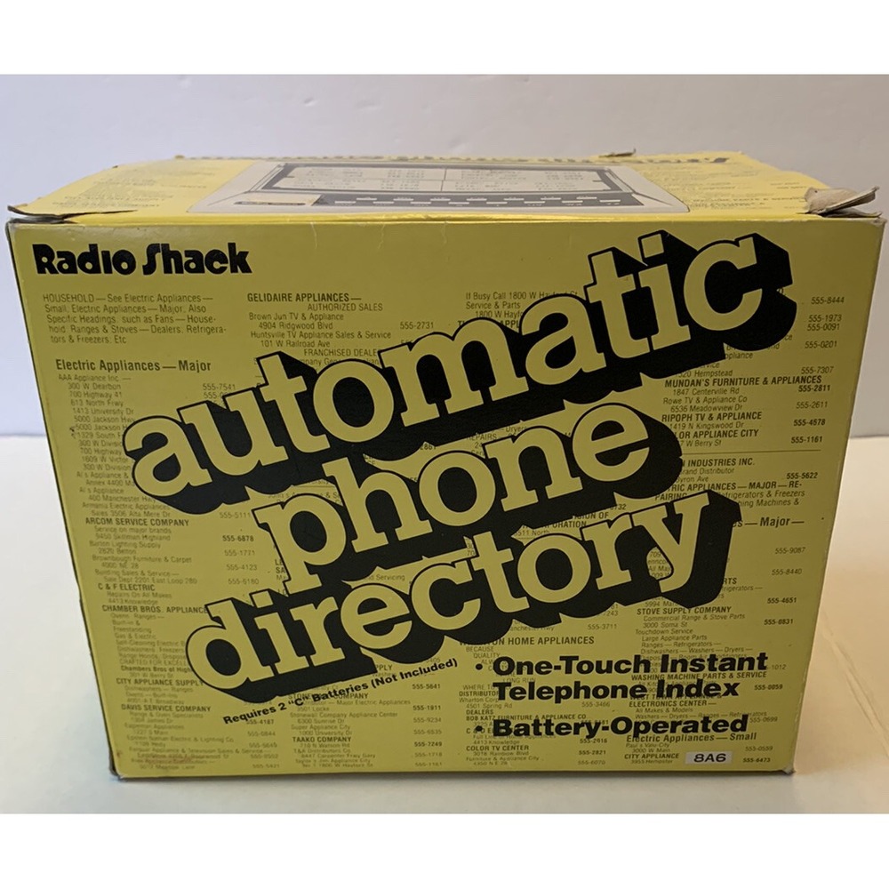 New Old Stock Automatic Phone Directory by Radio Shack in Original Box 43-105